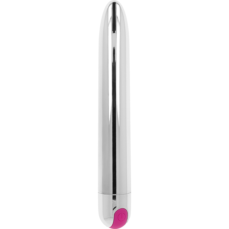 OHMAMA - RECHARGEABLE SILVER VIBRATOR 10 MODES 18.5 CM