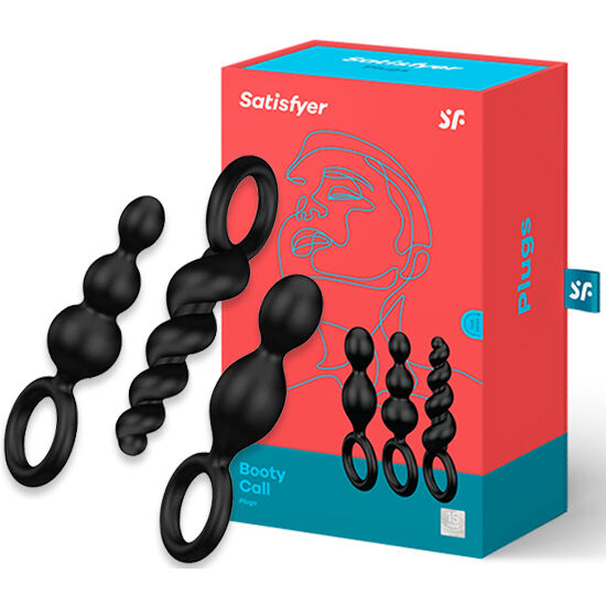 SATISFYER - SET 3 PCS BLACK ANAL PLUGS