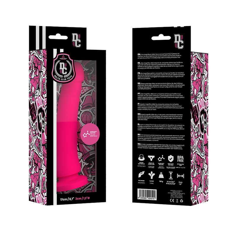 DELTA CLUB - GODE MÉDICAL TOYS ROSE EN SILICONE 17 CM -OU- 3 CM