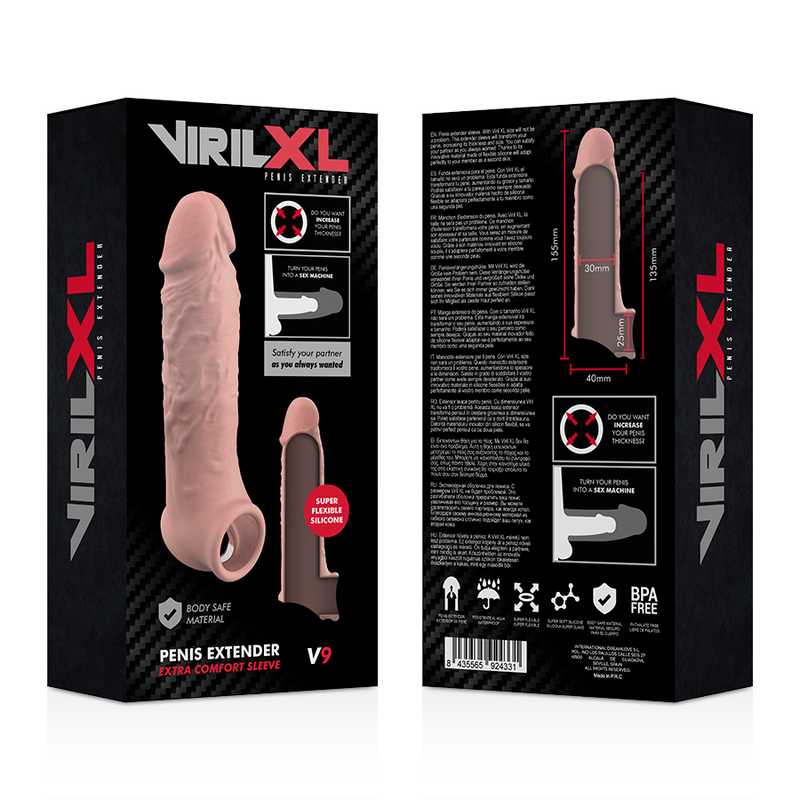 VIRILXL - ESTENSIONE NATURALE DEL PENE IN SILICONE LIQUIDO V9