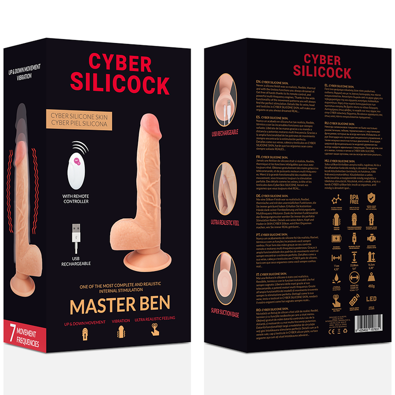 CYBER SILICOCK - TELECOMANDO REALISTIC MASTER BEN 23.88 CM -O- 4.3 CM