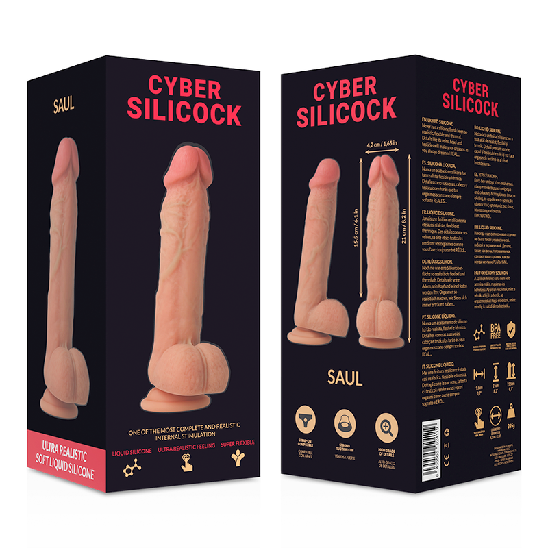 CYBER SILICOCK - SAUL SILICONE LIQUIDE SOUPLE ULTRA RÉALISTE 21 CM -OU- 4,2 CM