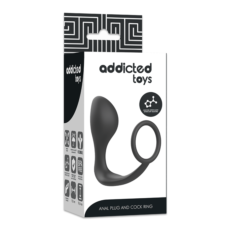 ADDICTED TOYS - BLACK SILICONE RING BUTT PLUG